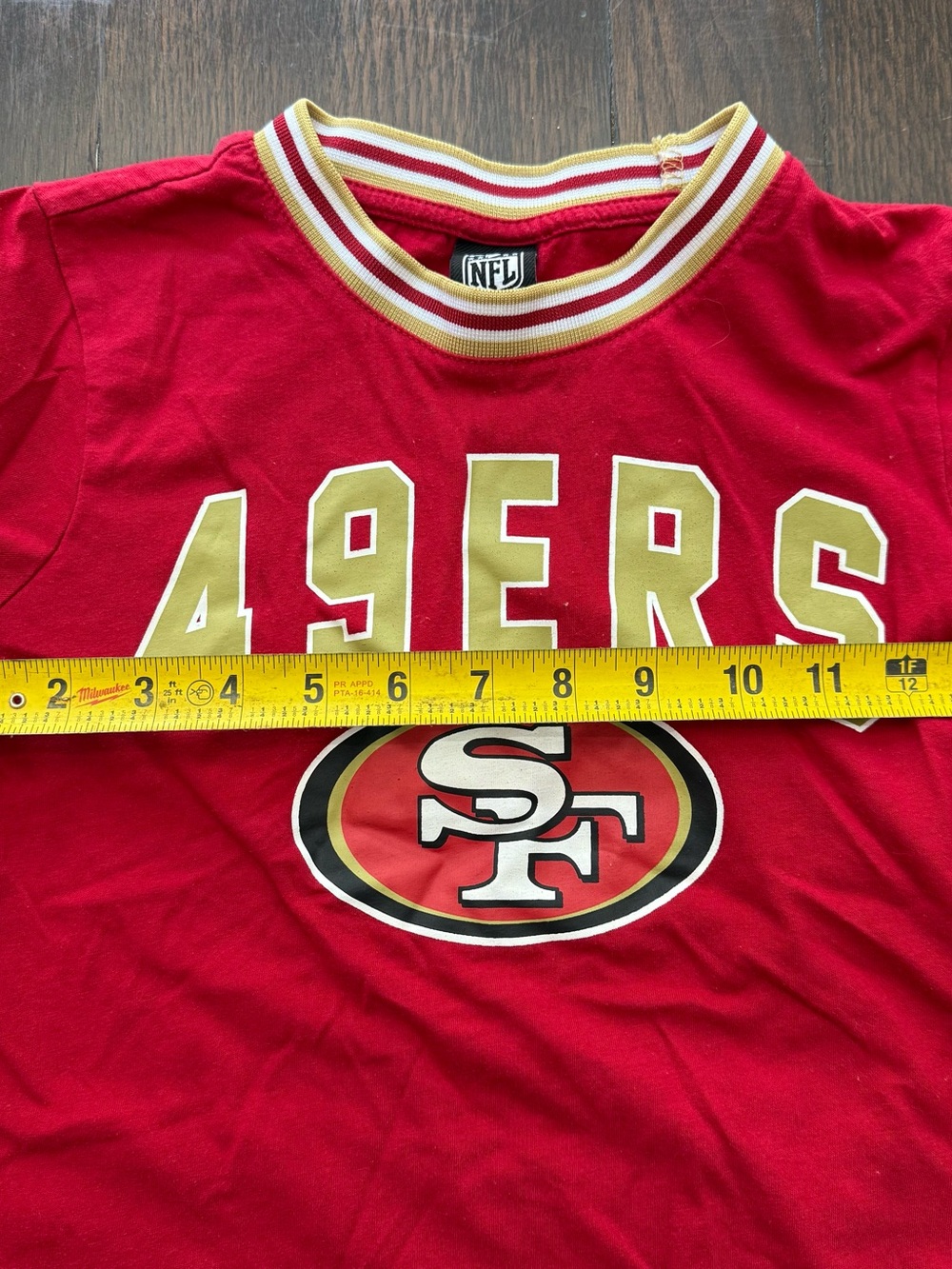 NFL Team Apparel Red San Francisco 49ers Kids Top with Gold Lettering youth sz 8 - Picture 6 of 7